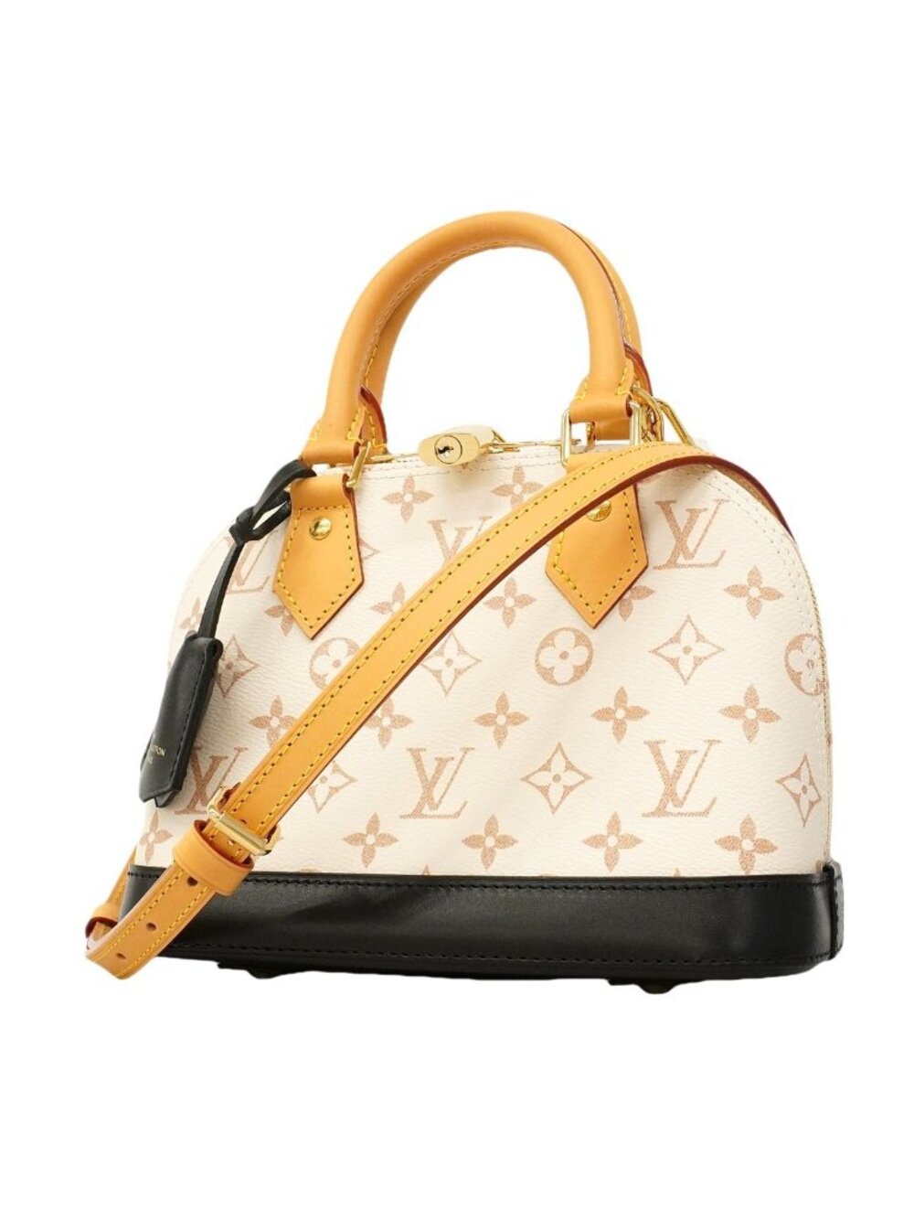 Louis Vuitton Handbag Monogram Dune Alma BB White Black 2-Way Bag